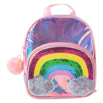Mochila con diseño de arco iris para niña
