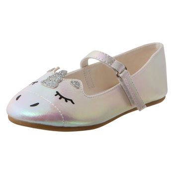 Zapatos planos con correa y diseño de unicornio para niña pequeña