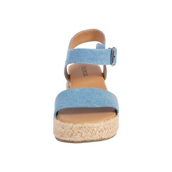 Sandalias Denim con taco tipo cuña para mujer